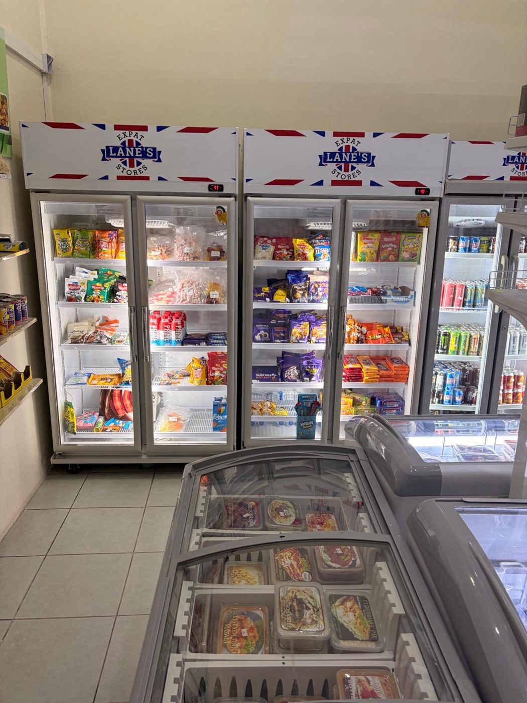 Fridges and chest freezer of British and imported foods in Pattaya