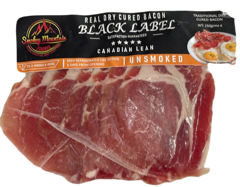Canadian lean unsmoked bacon