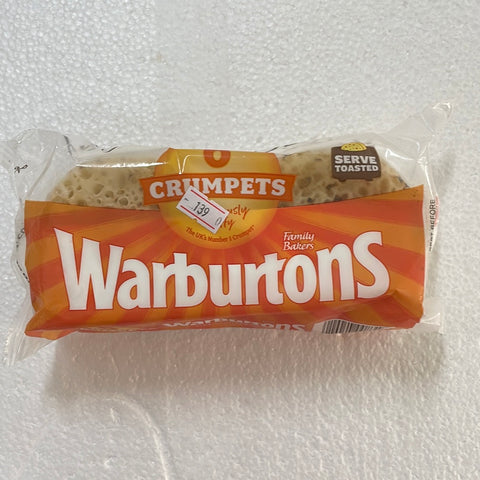 6 warburtons Crumpets