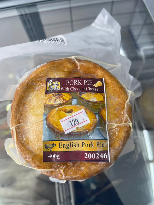 Pork pie with cheddar cheese