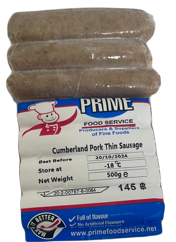 Prime Cumberland pork thin sausage