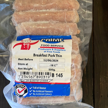 Prime breakfast pork thin