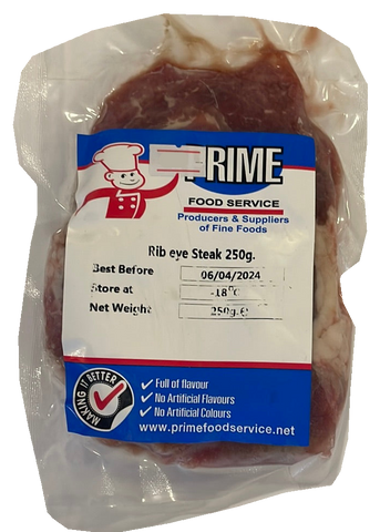 Prime rib eye steak