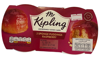 Mr Kipling 2 sponge puddings raspberry