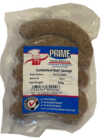 Prime Cumberland beef sausage