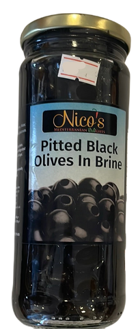 Pitted black olives in brine