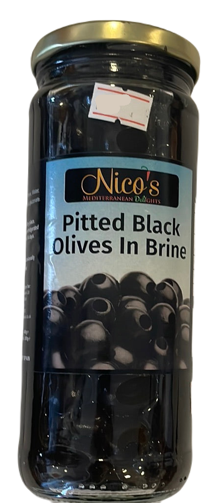 Pitted black olives in brine