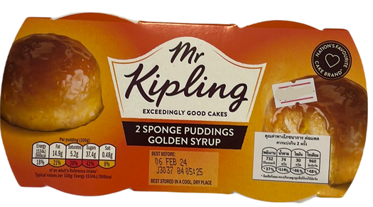 Mr Kipling 2 sponge puddings golden syrup
